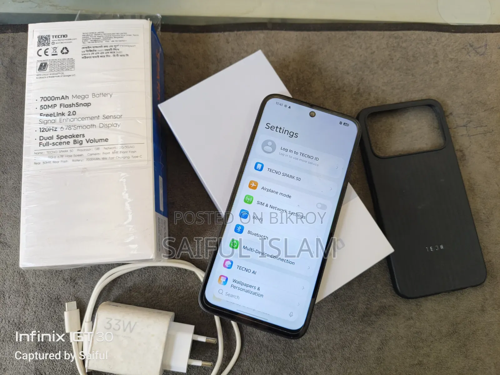 New Tecno Spark 50 128 GB Gray