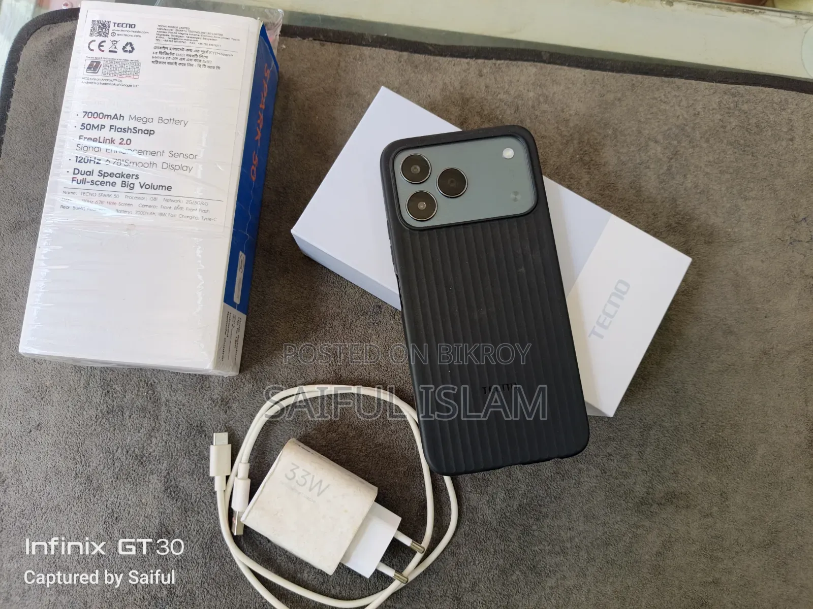 New Tecno Spark 50 128 GB Gray