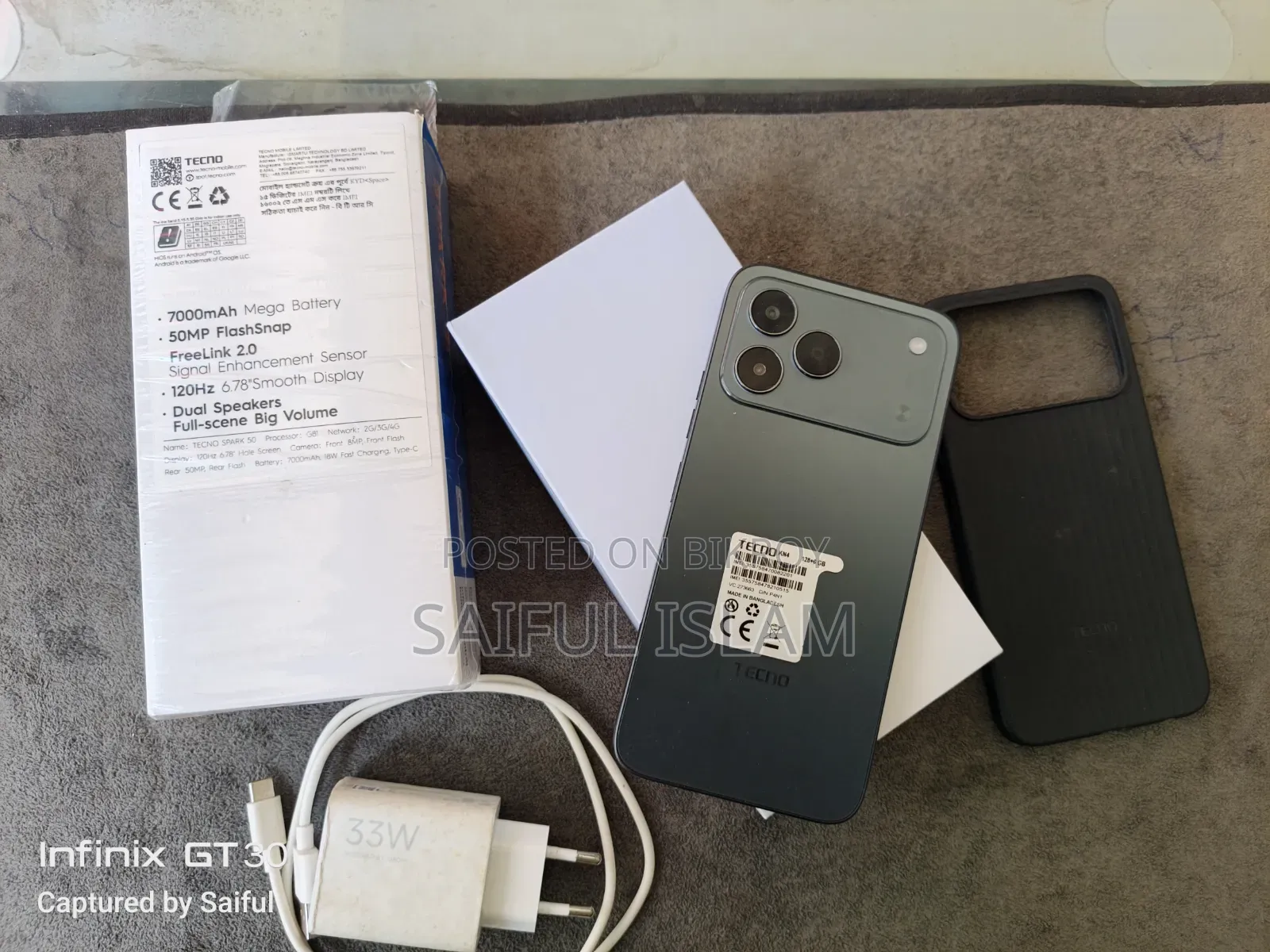 New Tecno Spark 50 128 GB Gray