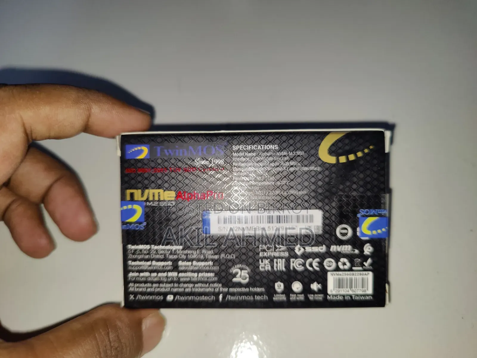 TwinMos NVMe M.2 SSD 250gb - Desktop Laptop SSD