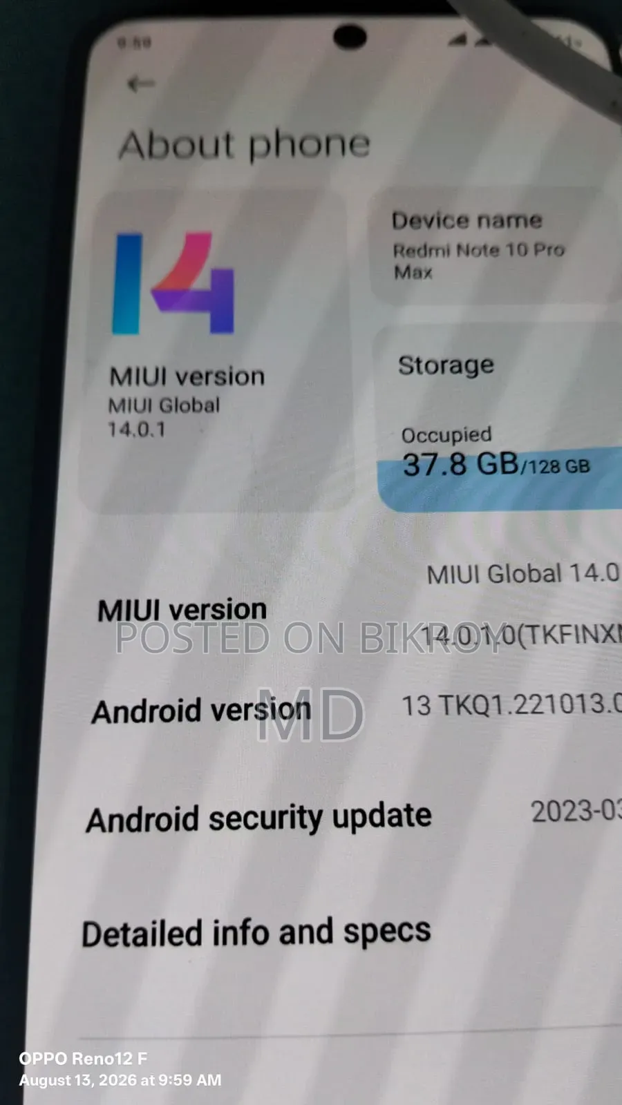 Xiaomi Redmi Note 10 Pro Max 128 GB Red