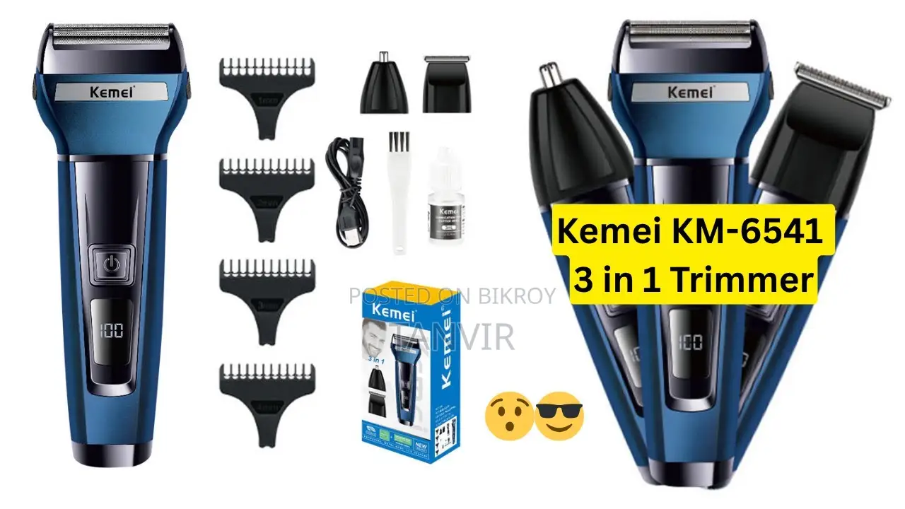 Kemei KM-6541 3 in 1 Trimmer Rechargeable Grooming Kit