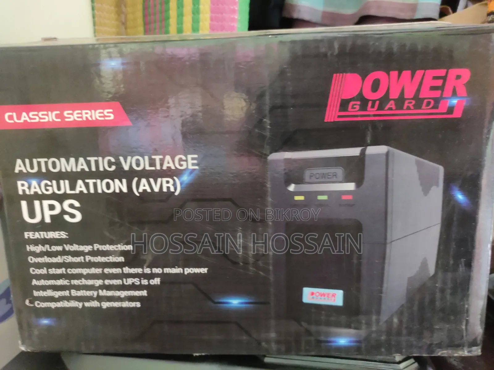Power Guard UPS With Box and Running Battery (Backup Running)