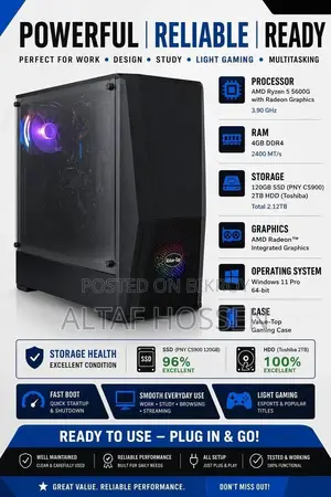 Desktop Computer 4GB AMD Ryzen 5 HDD+SSD 2T