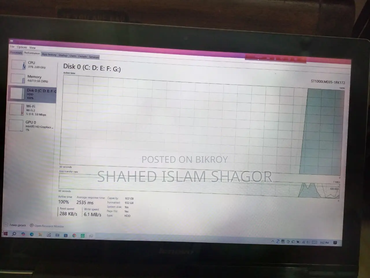 Laptop Lenovo IdeaPad 530S 8GB Intel Core I5 HDD 500GB