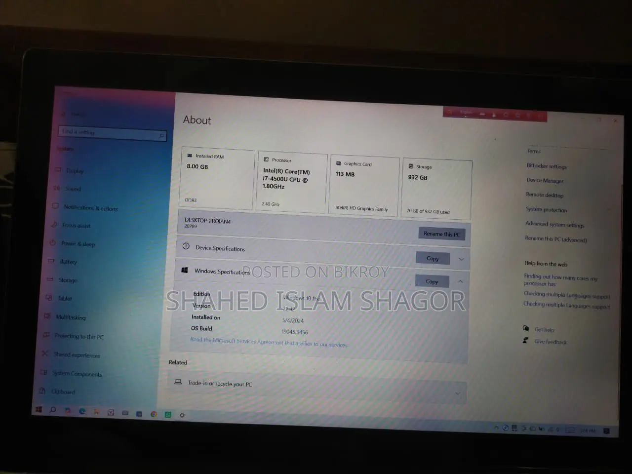 Laptop Lenovo IdeaPad 530S 8GB Intel Core I5 HDD 500GB