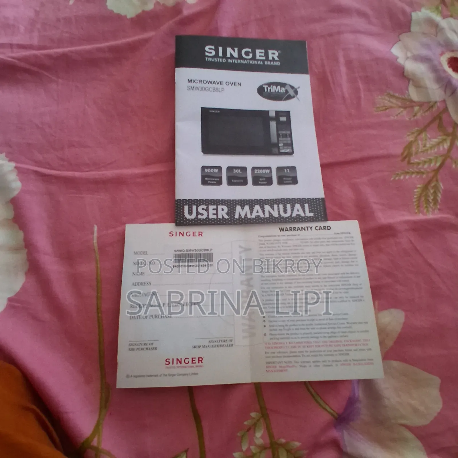 30L. Singer Microwave Oven -মাএ দুই বার ব্যবহার একদম ফ্রেশ।