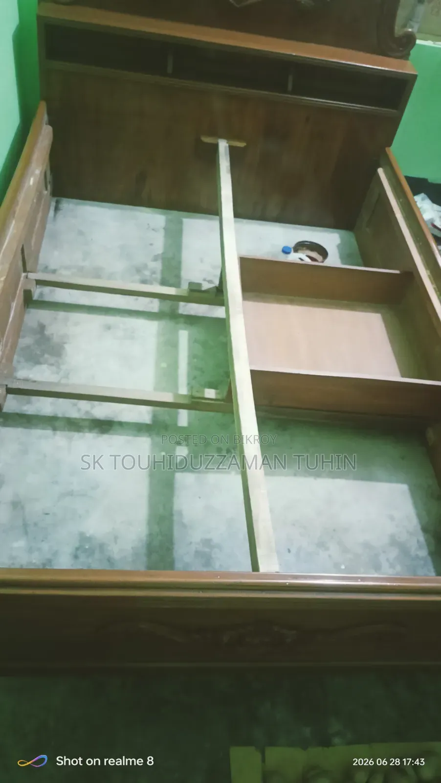 Full-box Bed, Mattress and One Overhead Shelf