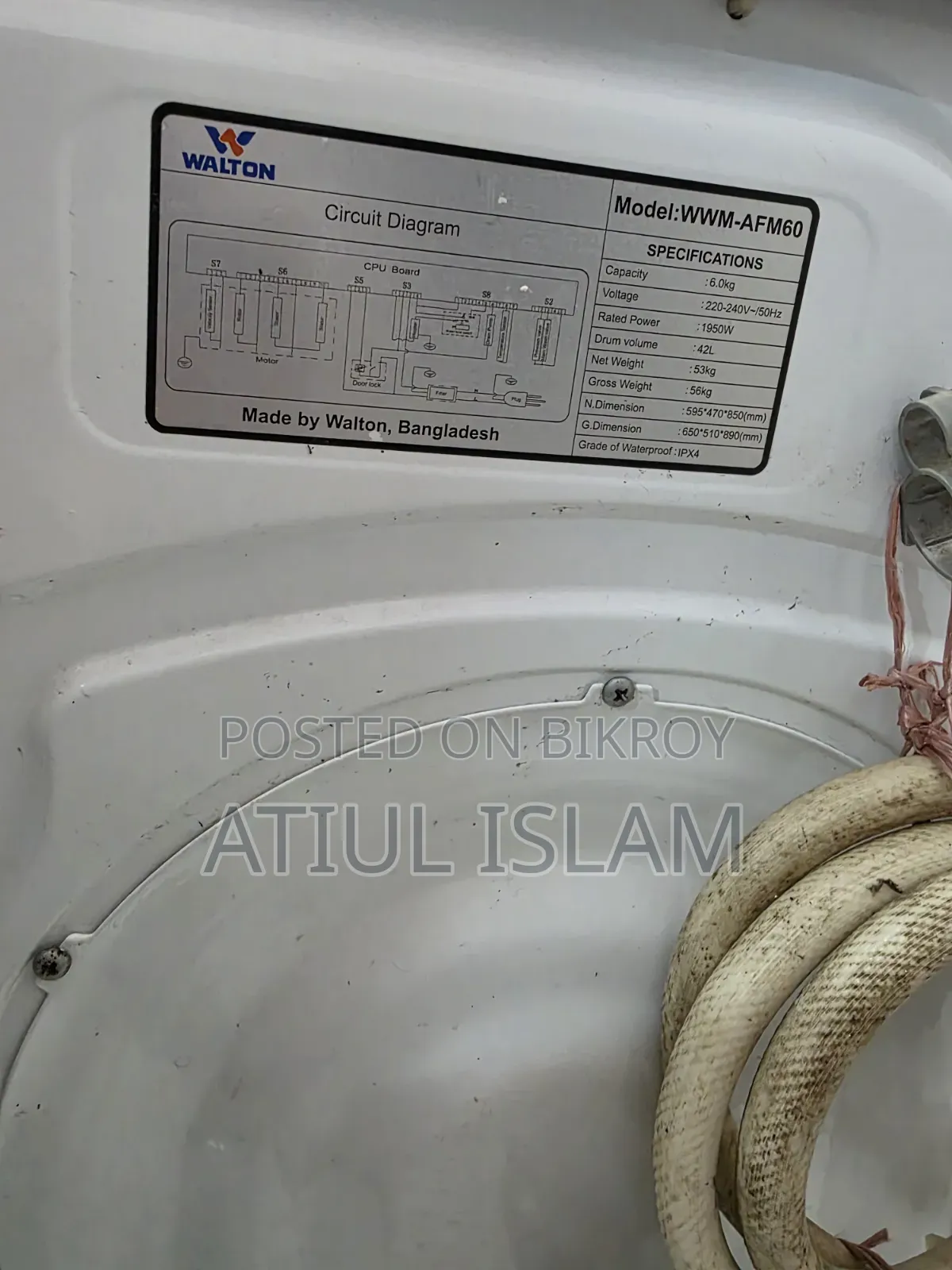Walton 6KG Automatic Washing Machine | WWM-AFM60