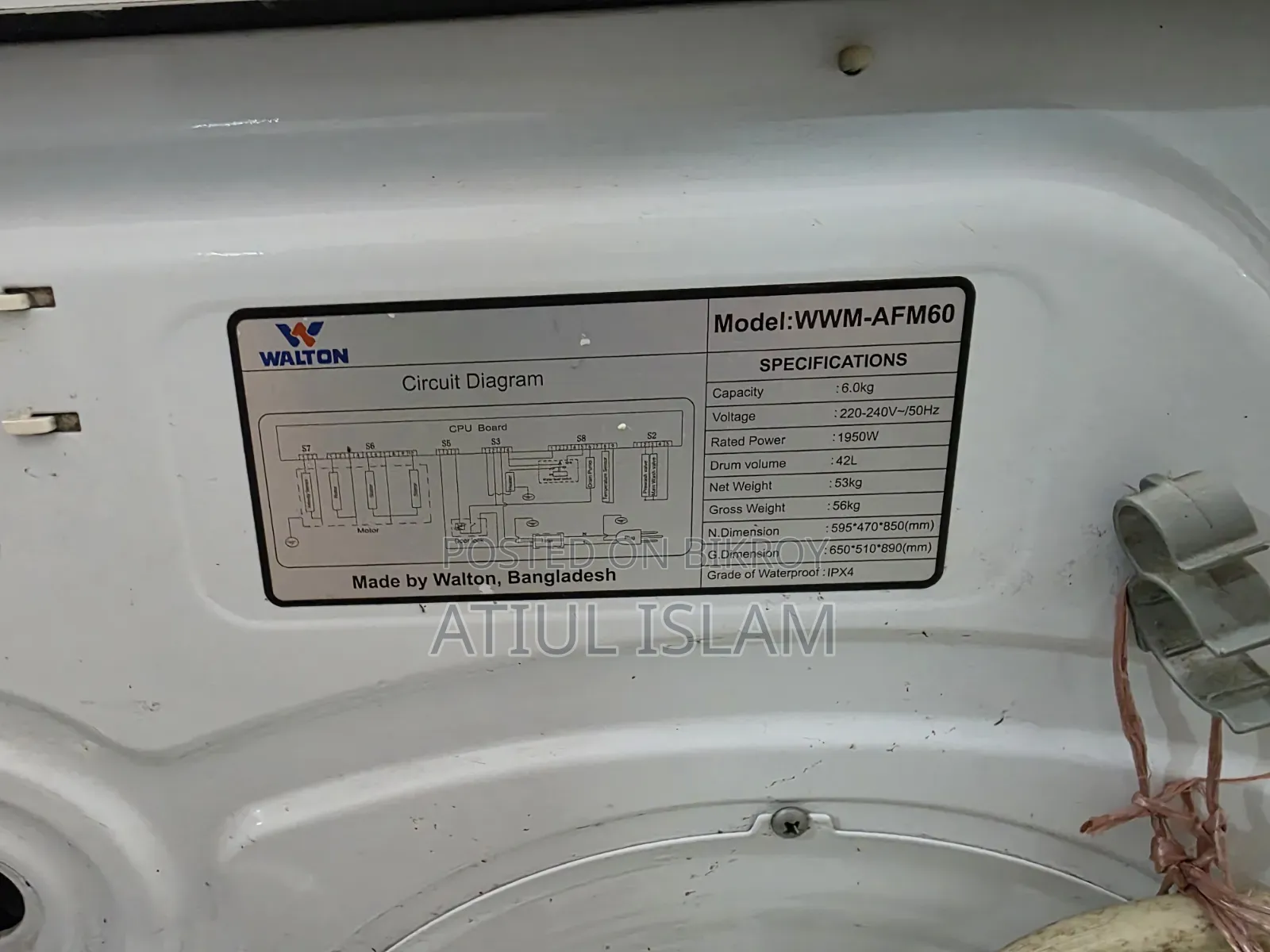 Walton 6KG Automatic Washing Machine | WWM-AFM60