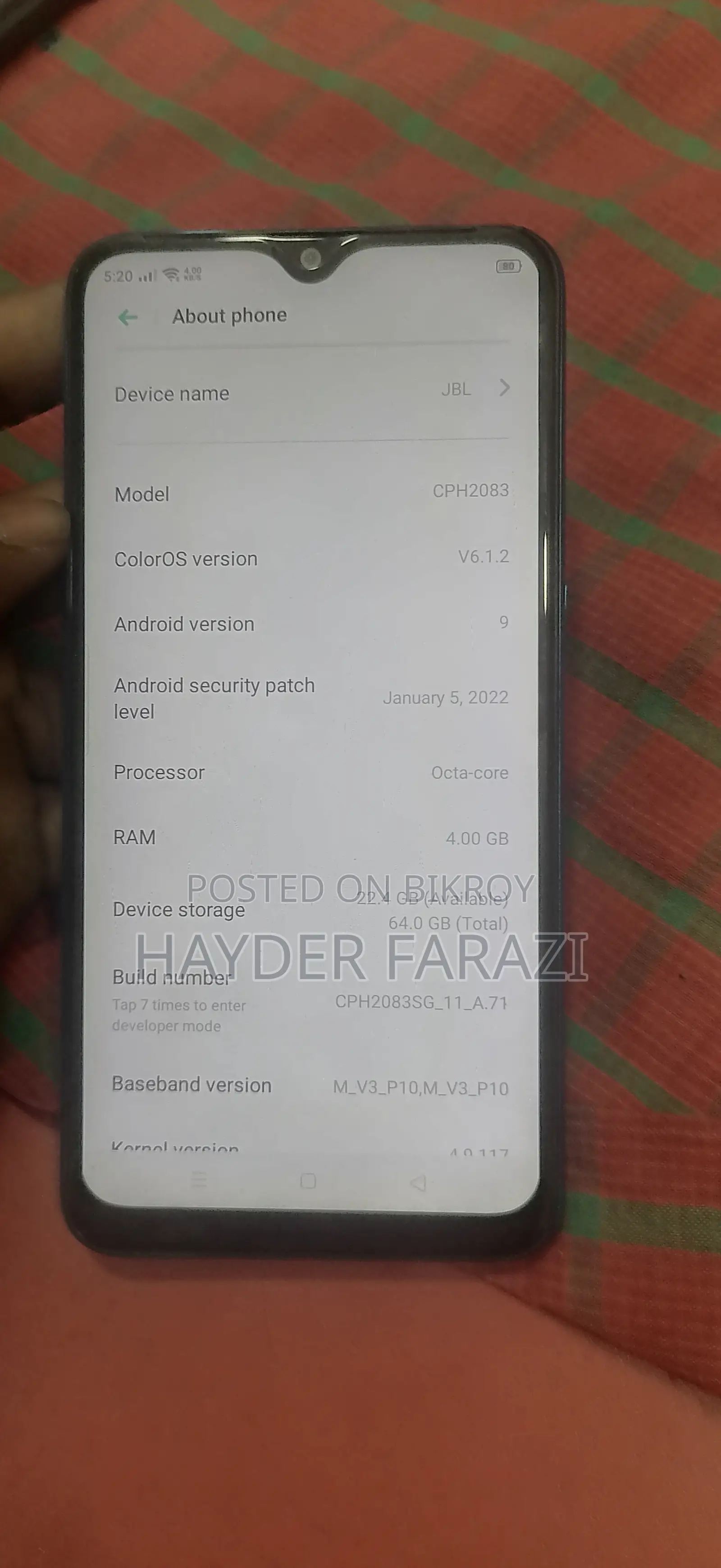 Oppo A12 64 GB Blue