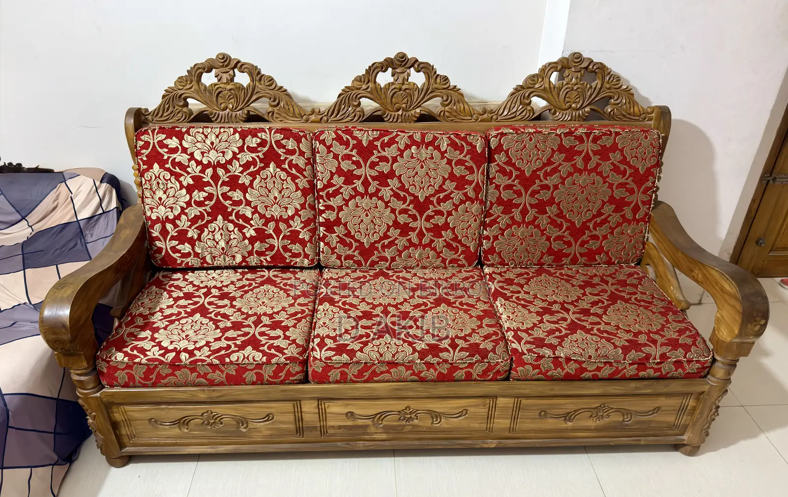 Teak Wood Sofa 3 Seater + 2 Seater. Original Swan Foam