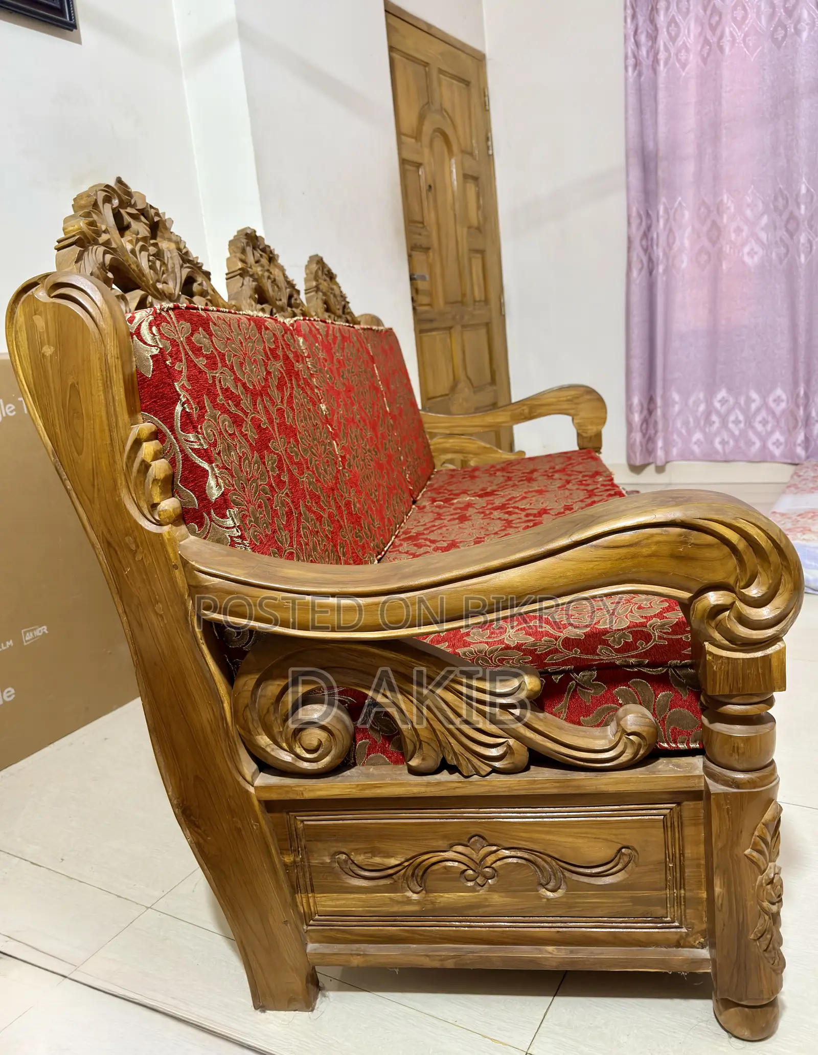 Teak Wood Sofa 3 Seater + 2 Seater. Original Swan Foam