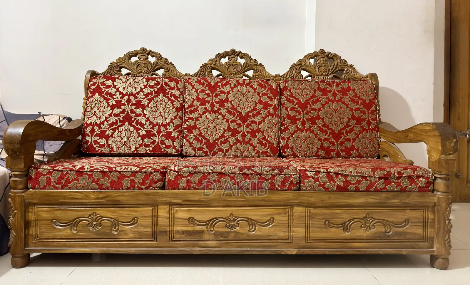 Teak Wood Sofa 3 Seater + 2 Seater. Original Swan Foam