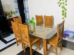 ৬ চেয়ার সেকুন কাঠের ডাইনিং টেবিল