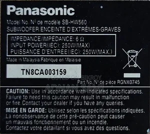 Panasonic Passive Subwoofer With 2.1 Channel HiFi Amplifier