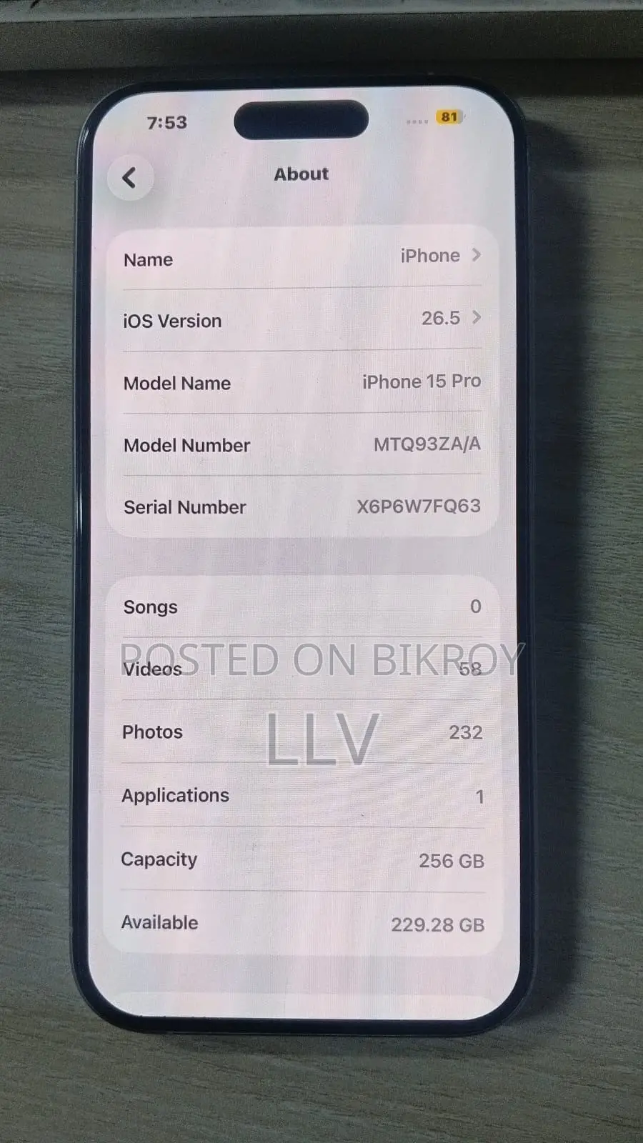 Apple iPhone 15 Pro 256 GB Gray
