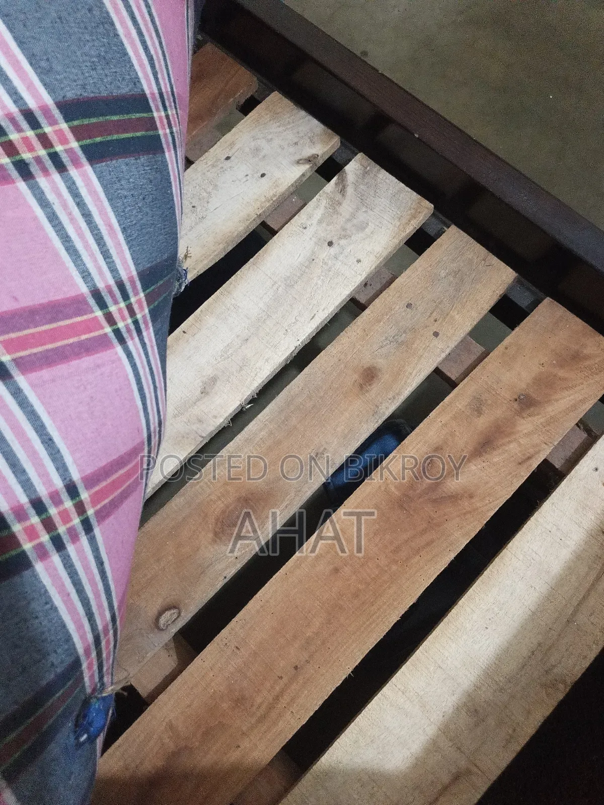 A double bed with mattress will be sold