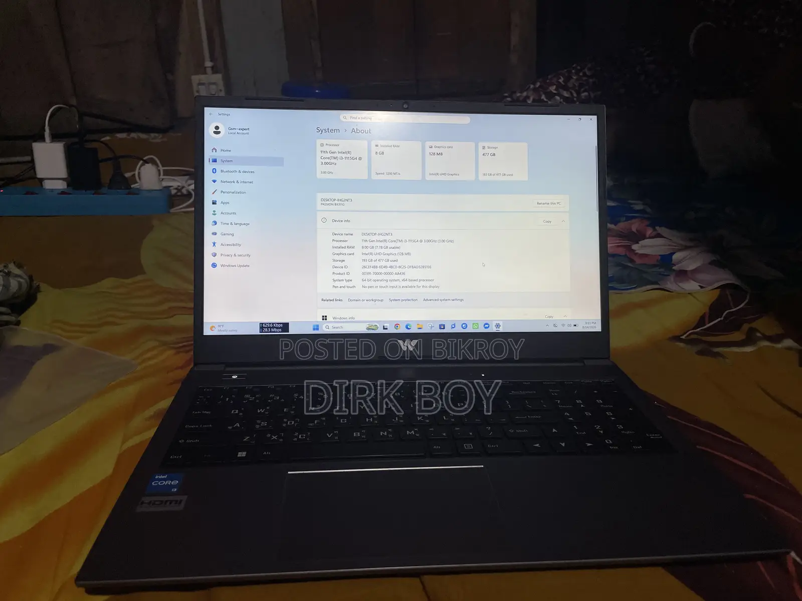 Laptop 8GB Intel Core I3 SSD 512GB