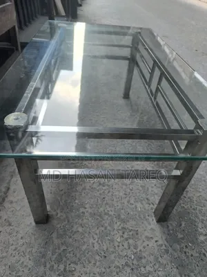 Tea Table SS Frame With 10mm Glass