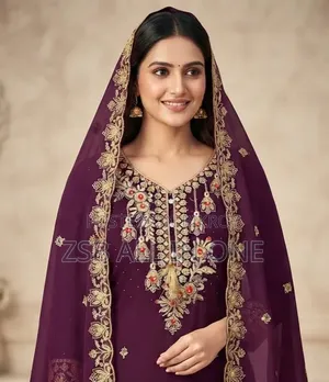 Embroidery Georgette Three Piece Indian Georgette