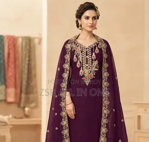 Embroidery Georgette Three Piece Indian Georgette