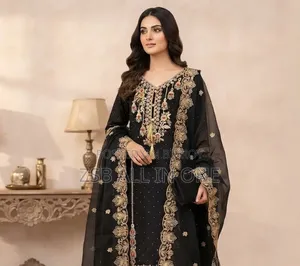 Embroidery Georgette Three Piece Indian Georgette
