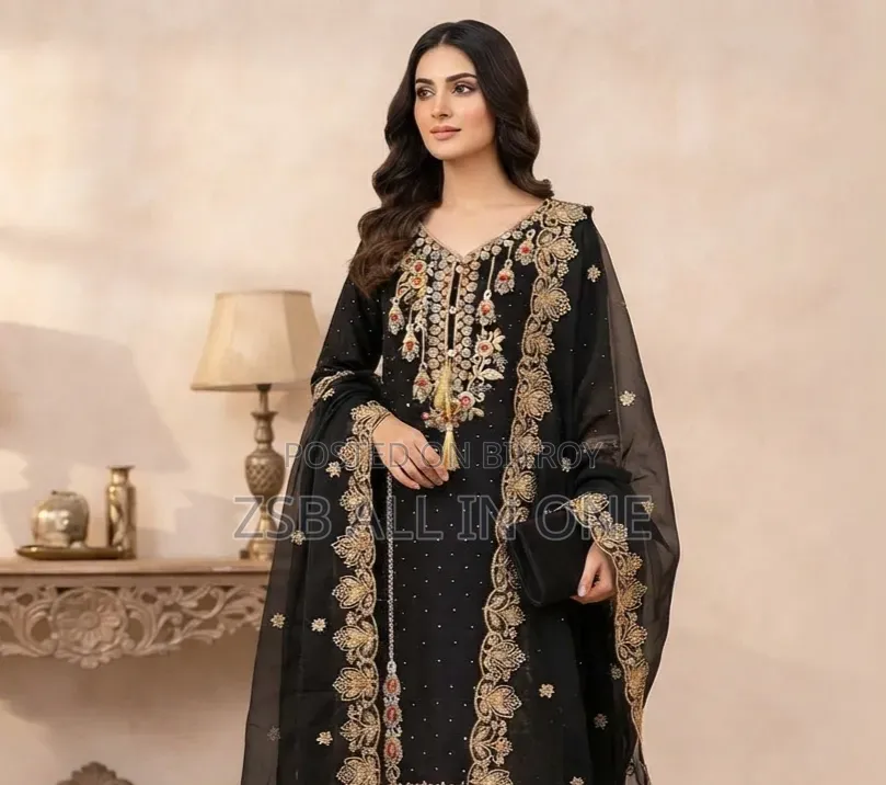 Embroidery Georgette Three Piece Indian Georgette