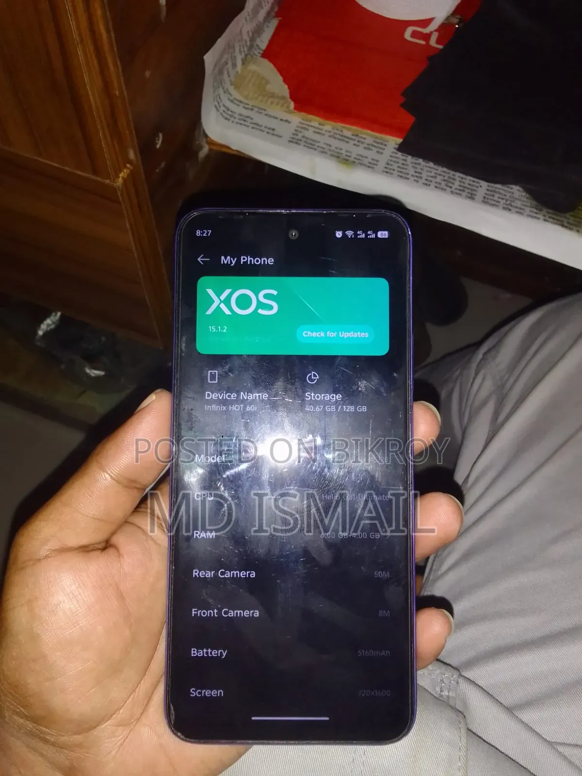New Infinix Hot 60i 128 GB Blue