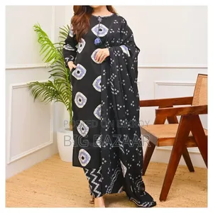 Soft Cotton Fabric Chunri Printed Tassel Attached Three Piece Collection.
