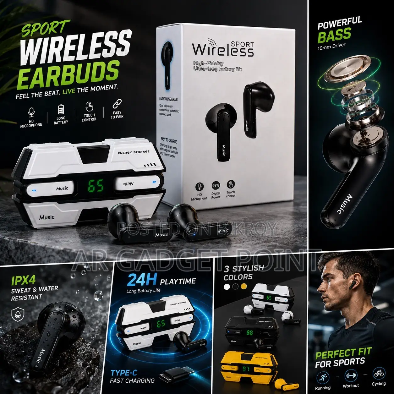 K8 Sport Wireless Earbuds (Any-Colour)