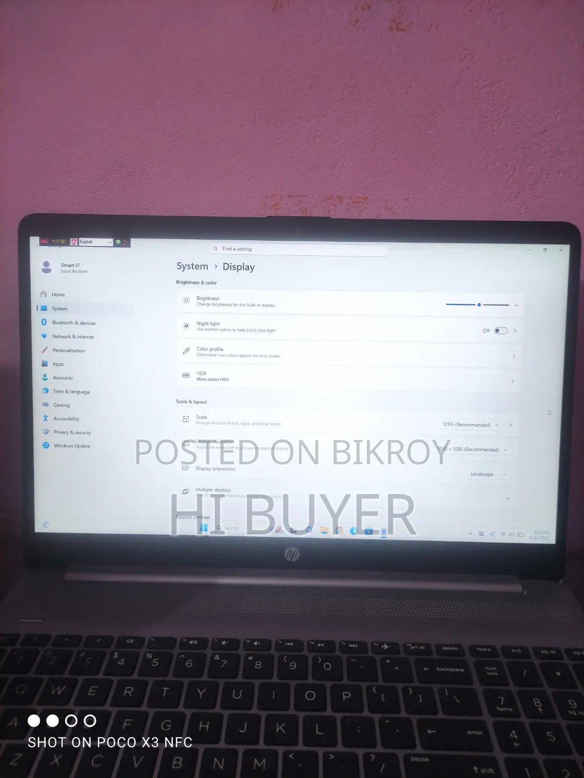 Laptop HP 15S 8GB Intel Core i3 SSD 512GB