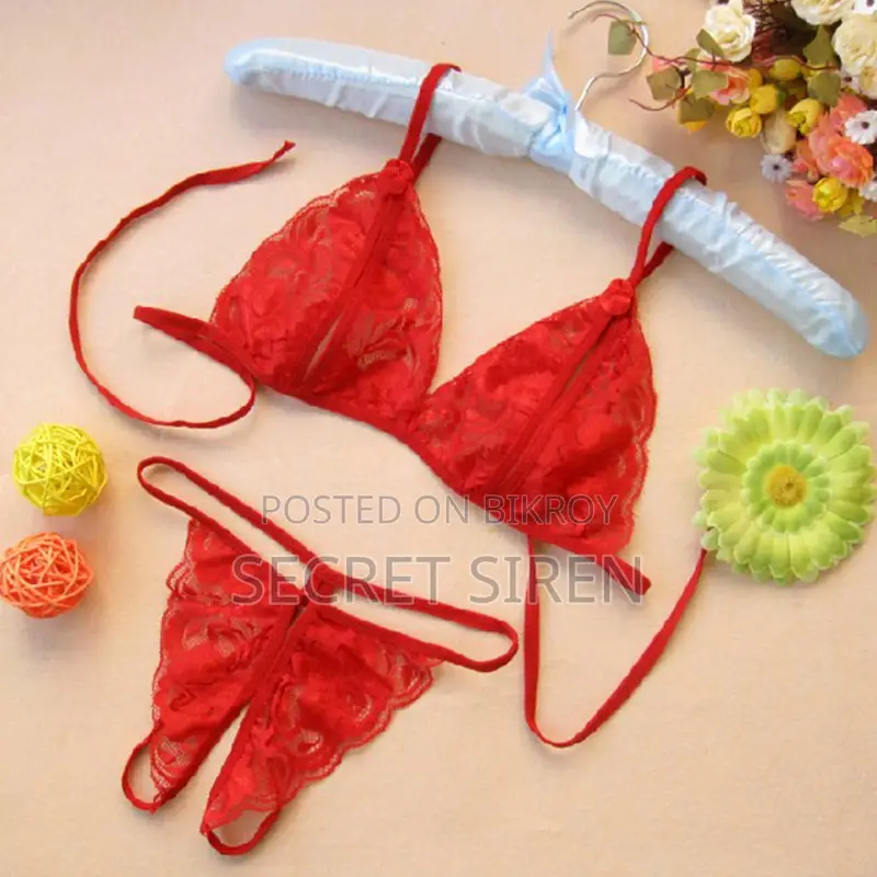 Women’s Floral Lace Bra Panty Set – Sheer 2 Piece Lingerie Set