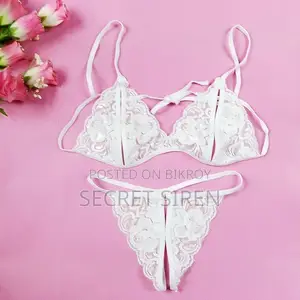 Women’s Floral Lace Bra Panty Set – Sheer 2 Piece Lingerie Set