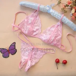 Women’s Floral Lace Bra Panty Set – Sheer 2 Piece Lingerie Set