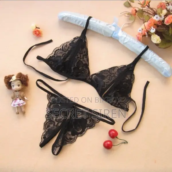 Women’s Floral Lace Bra Panty Set – Sheer 2 Piece Lingerie Set