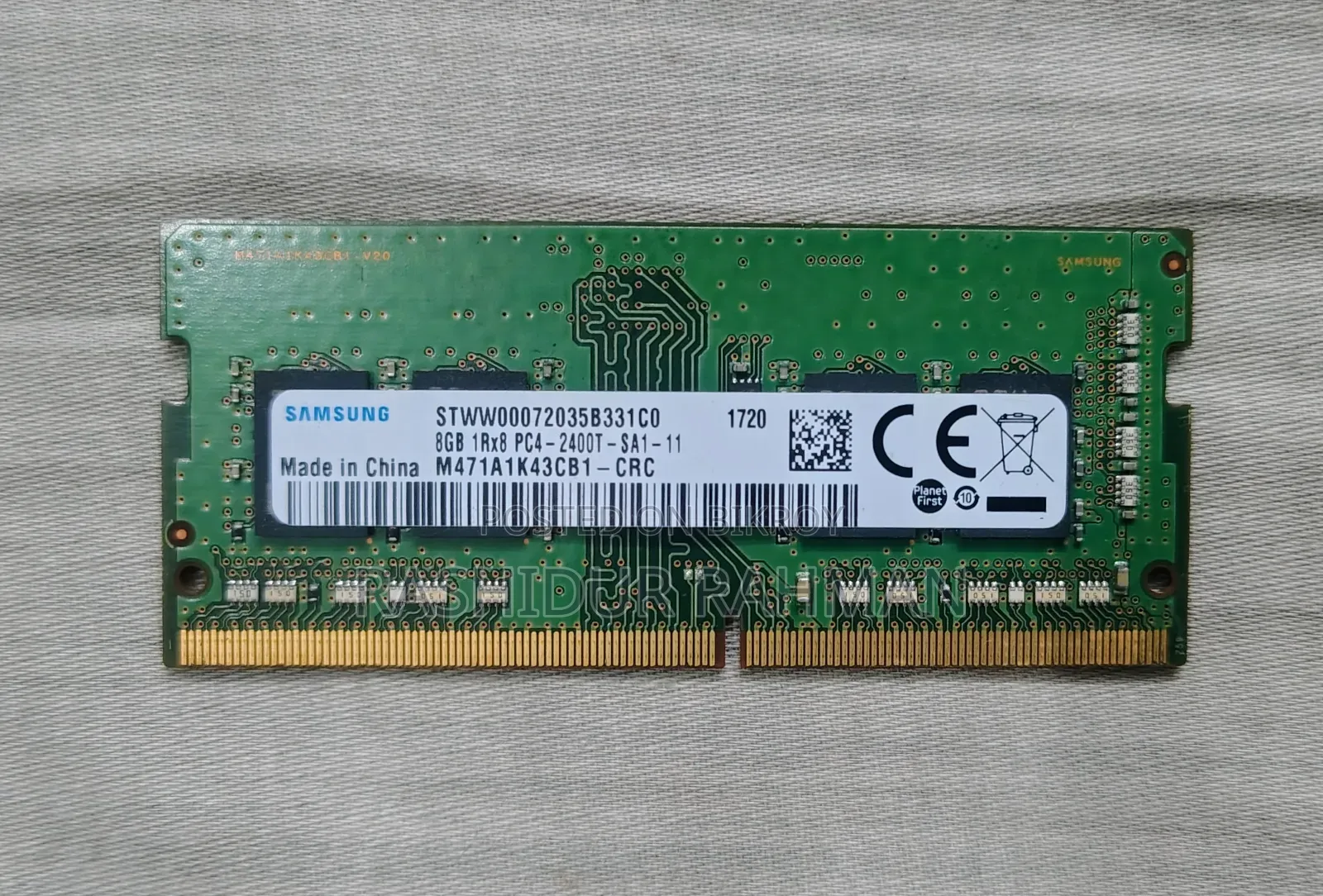 Samsung M471A1K43CB1 8GB DDR4 2400 MHz Laptop Ram