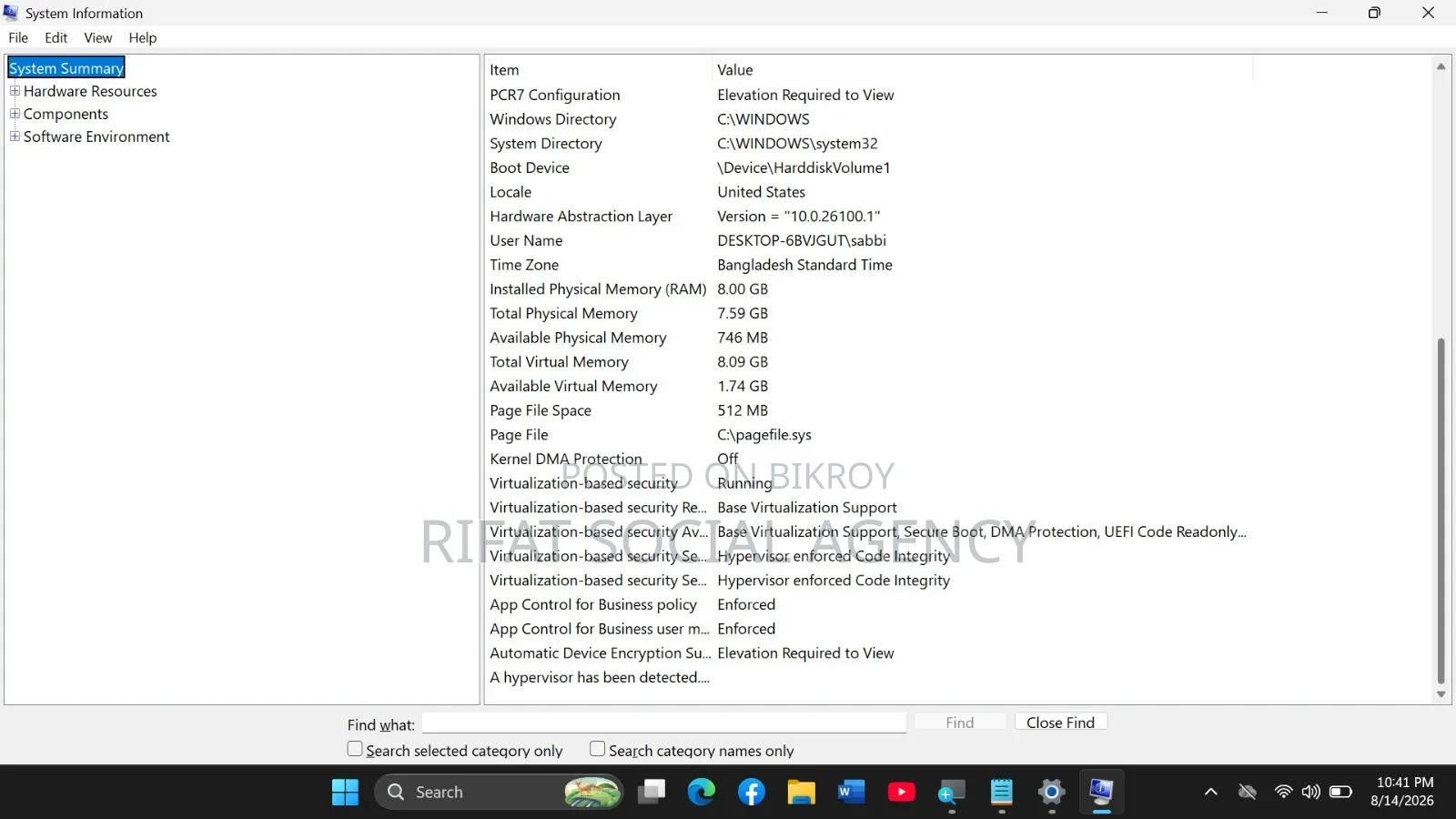 Laptop 8GB Intel SSD 256GB