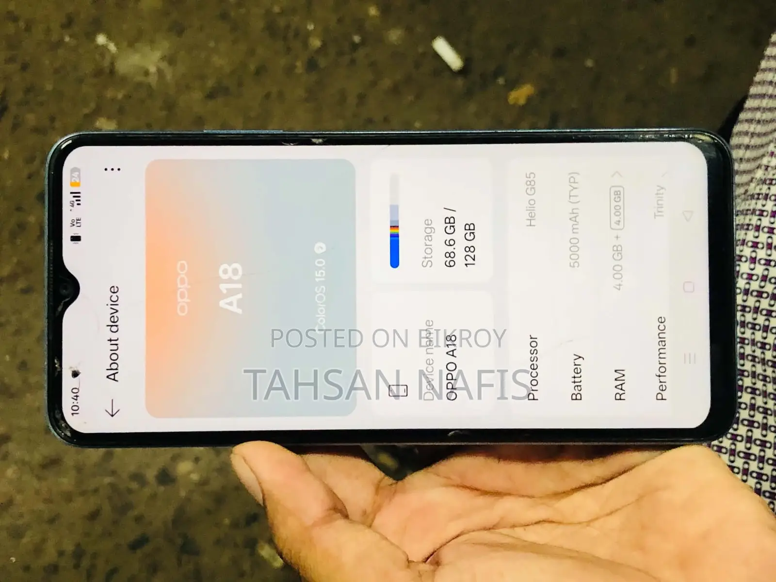 Oppo A18 128 GB Rose Gold