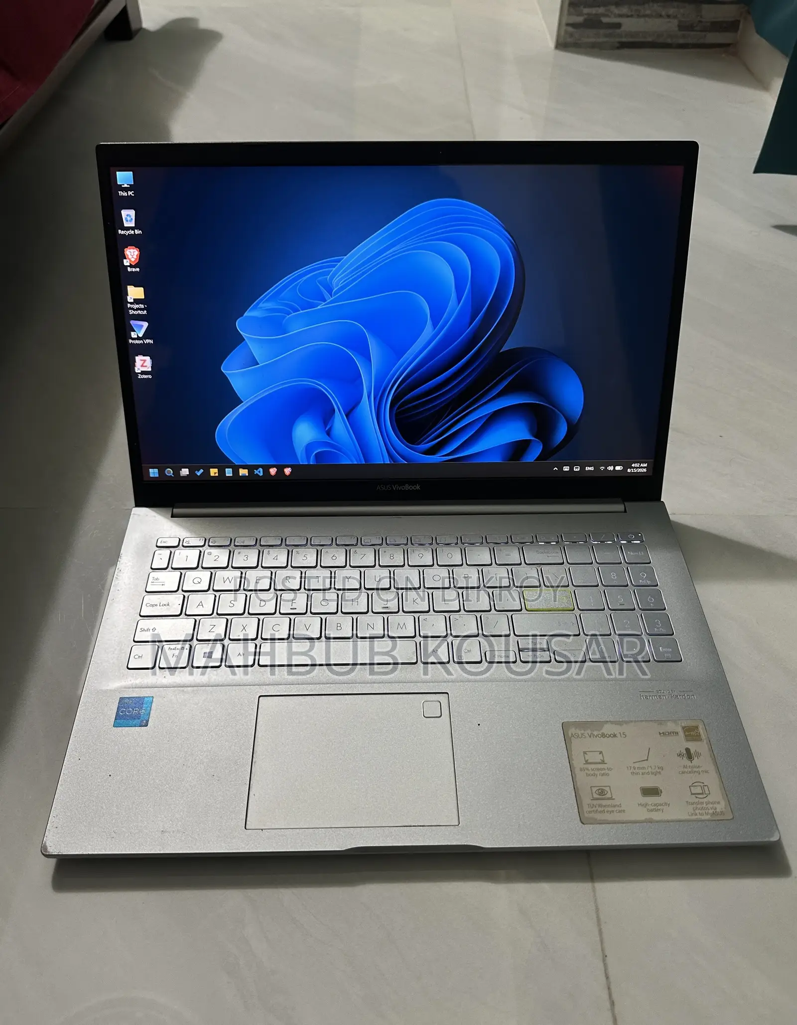 Laptop Asus Vivobook 15 16GB Intel Core i5 SSD 512GB
