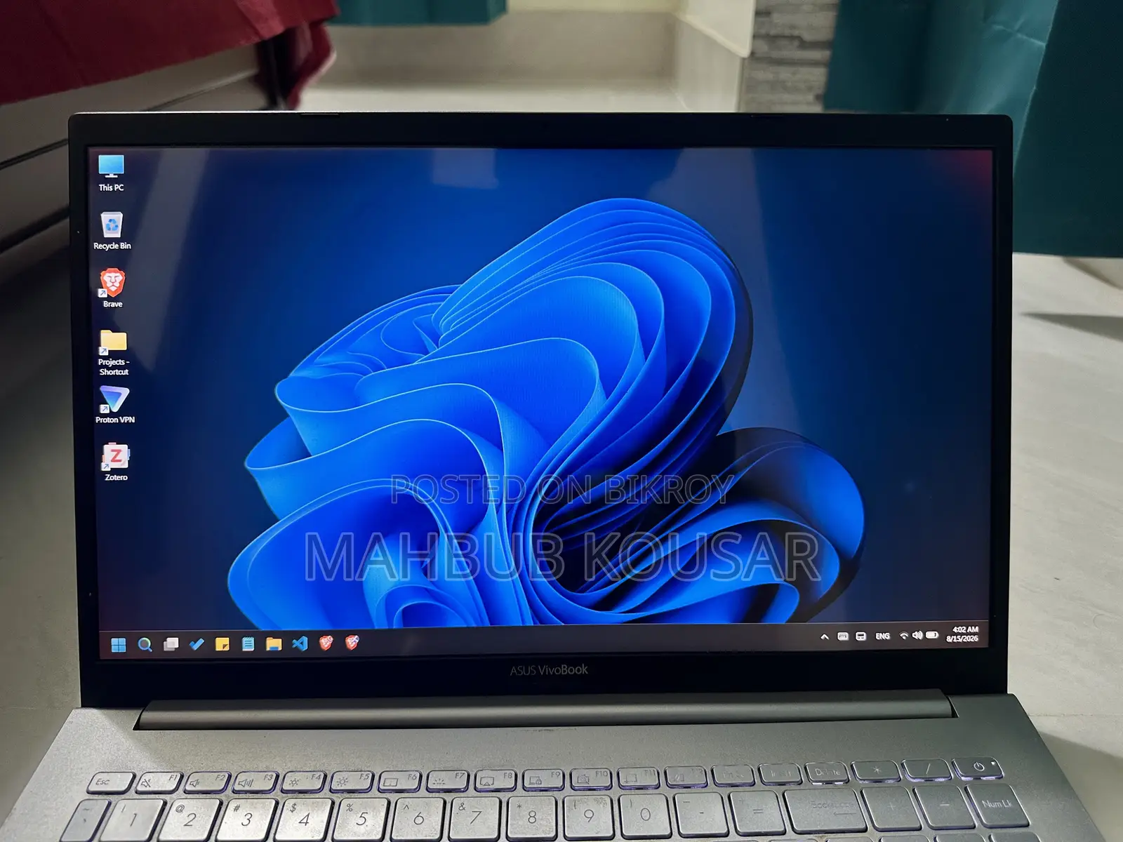 Laptop Asus Vivobook 15 16GB Intel Core i5 SSD 512GB