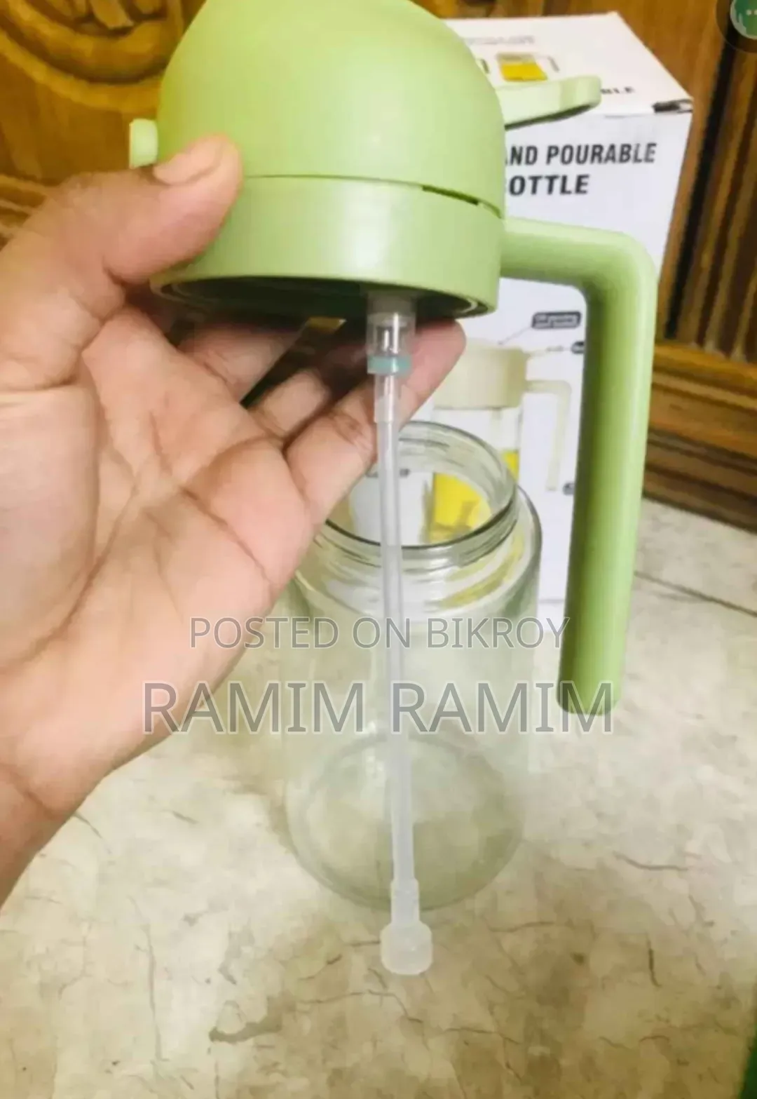 2-in-1 Olive Oil Sprayer for Cooking, 500 ml Glass Oil Spr