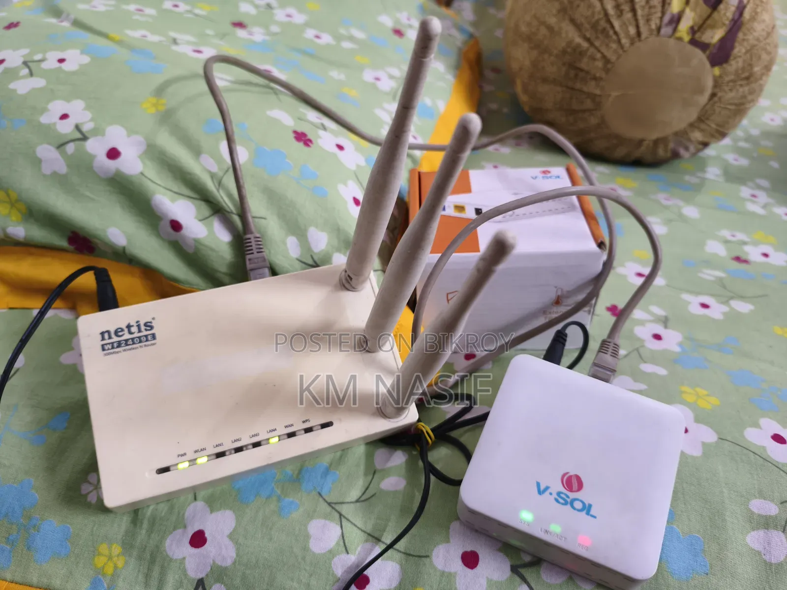 Netis WF2409E Router and Vsol Onu Set Full Fresh