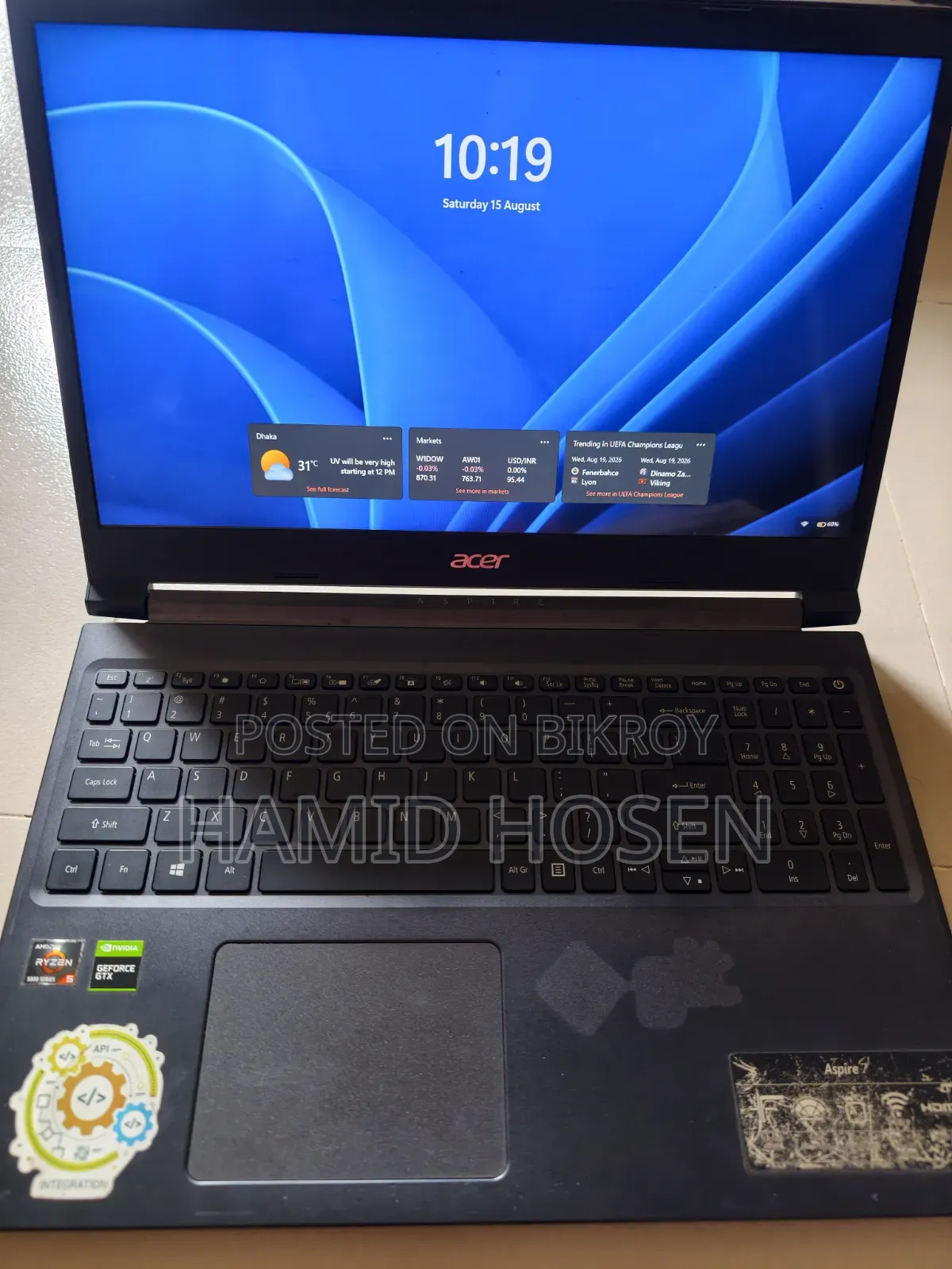 Laptop Acer Aspire 7 16GB AMD Ryzen 5 SSD 512GB