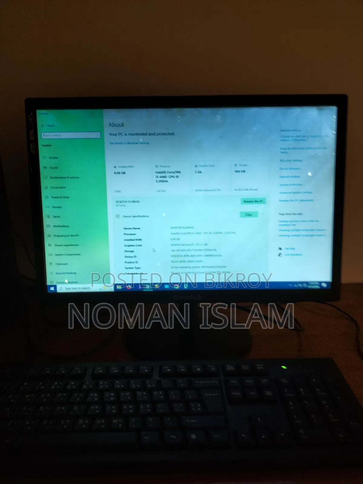 Desktop Computer 8GB Intel Core I5 HDD 500GB
