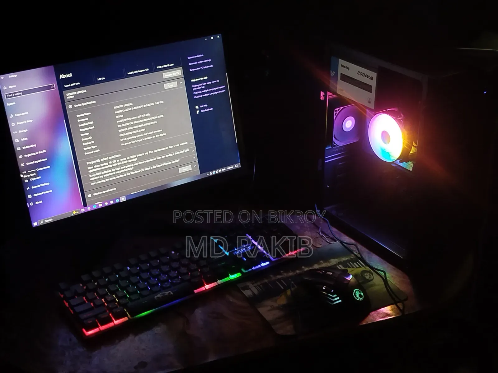 Desktop Computer 16GB Intel Core I5 SSD 256GB