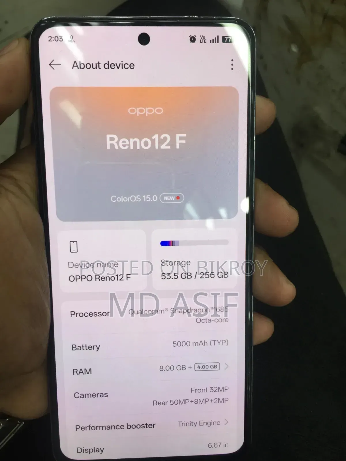 Oppo Reno12 F 256 GB Rose Gold
