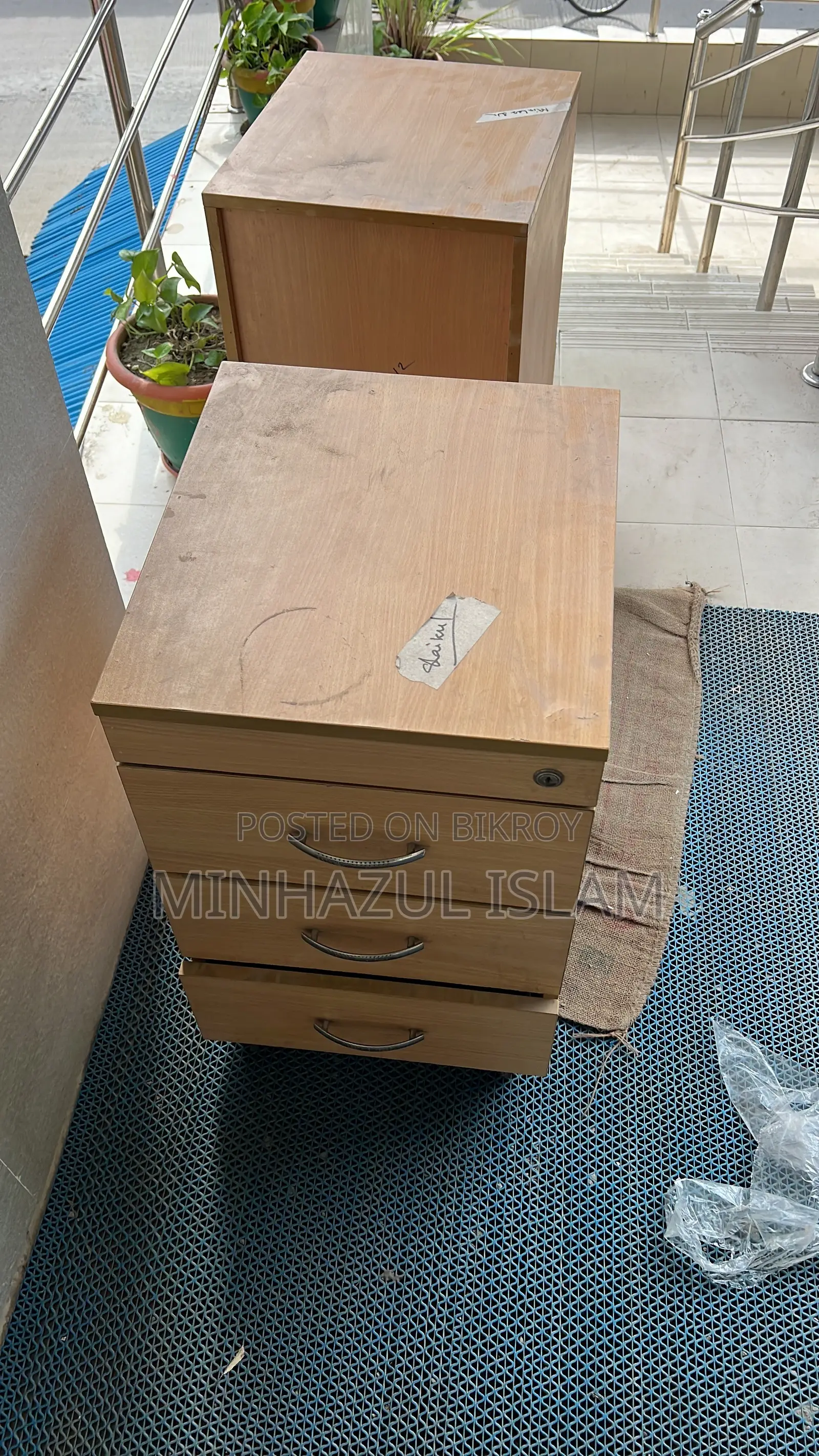 7 Office Tables and 5 File Cabinets for Sale