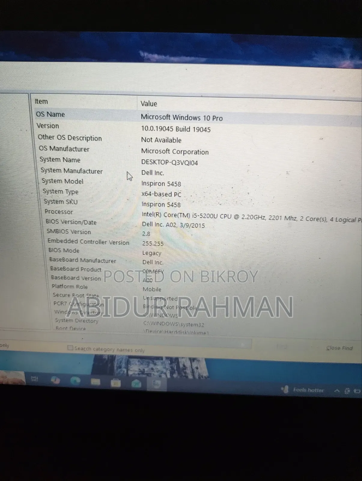 Laptop Dell Inspiron 5558 8GB Intel Core i5 HDD 1TB