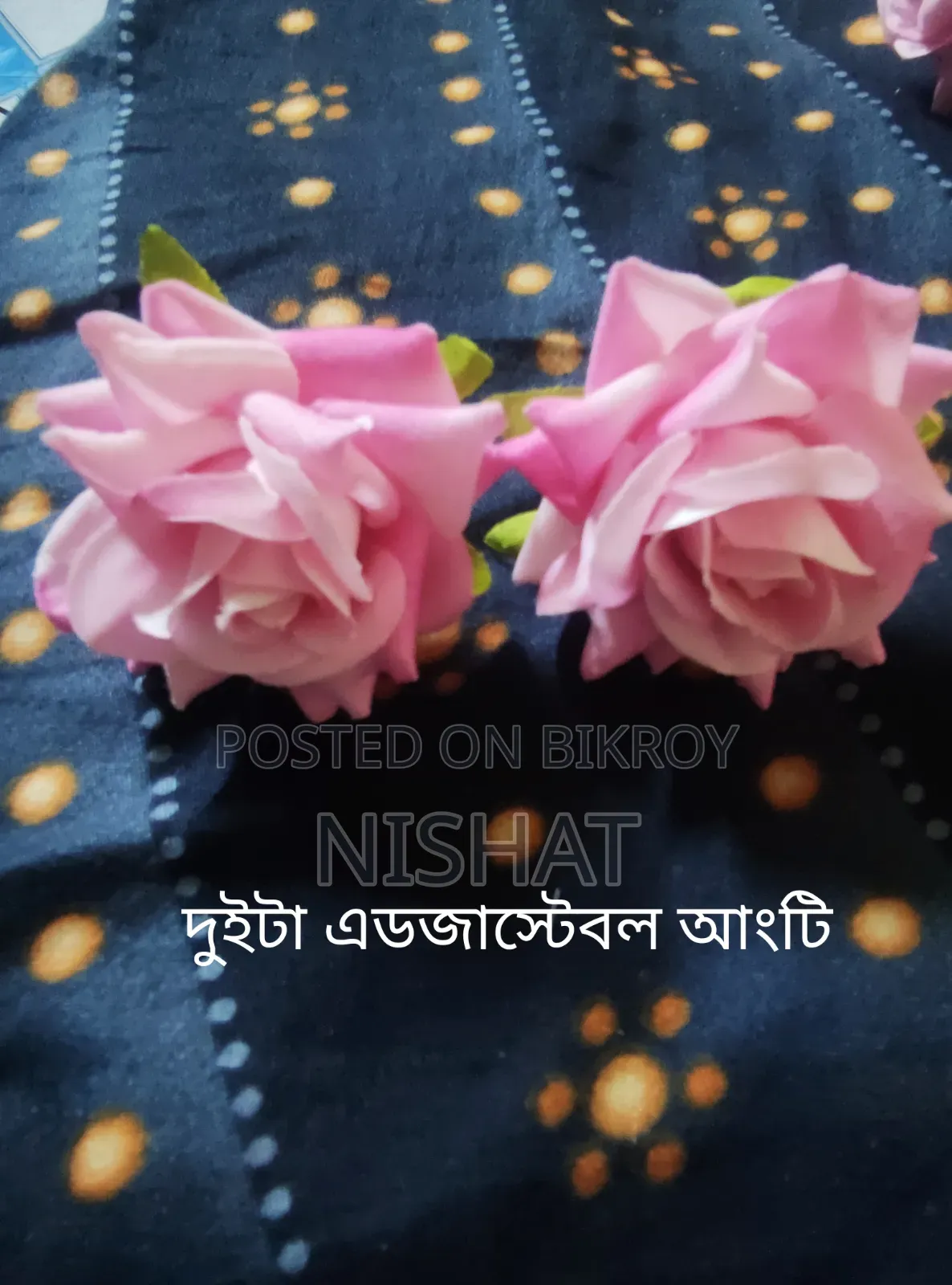 হলুদ/মেহেন্দির জন্য কৃত্রিম ব্রাইডাল পিংক ফুলের গহনা